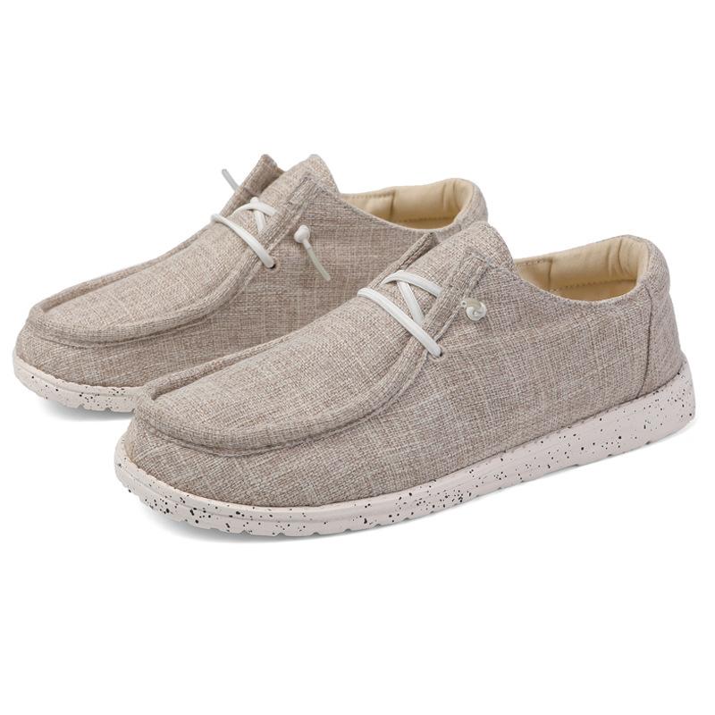 Large size men's canvas shoes, light and breathable linen wide cloth shoes