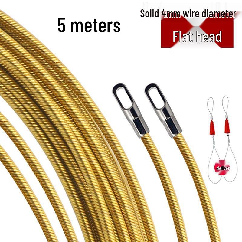 Elektriker Drahtzieher: Stahlfeder-Einziehband für verdeckte Glasfaserkabel mit Flachkopf