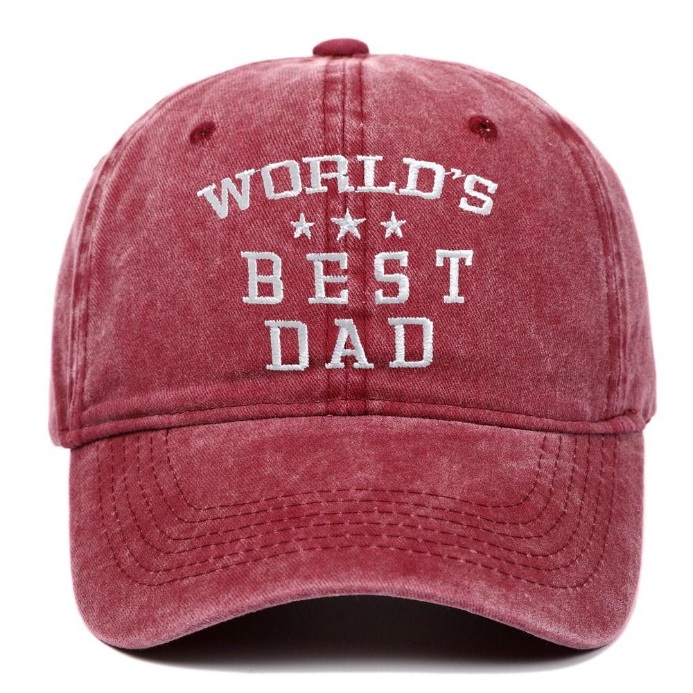Washed Cotton World's Best Dad Caps Adjustable Baseball Cap Fashion Sport Visors Cap  Father's Gift