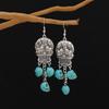 Skeleton Long Retro Earrings With Electroplating For Female Halloween Costume Accessory