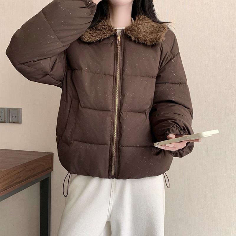 TIFICY Women's Fashion Casual Fall Winter Solid Color Print Long Sleeve Jackets & Coats Down Coats