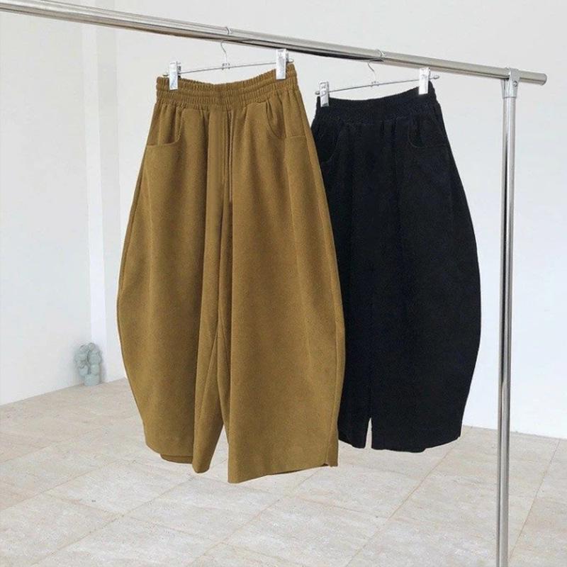 6380# Women's Retro Harem Carrot Pants - Spring & Autumn Loose Fit for Pear-Shaped Body