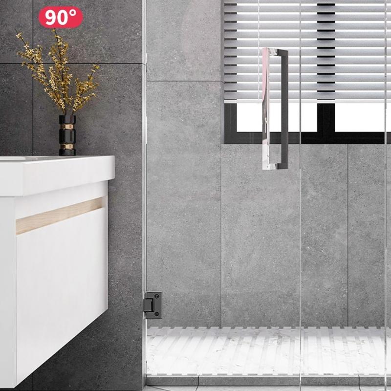 2Pcs Glass Shower Door Hinges Corrosion Resistant Glass Door Cabinet Clip Replacement Shower Door Hinge With Gaskets