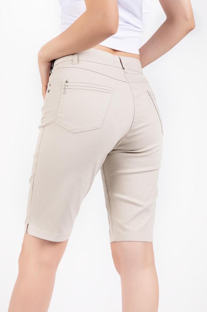 Damenmode Übergröße Shorts & Bermudas Bonita Liz 163 1405083 5 Taschen Bund mit Blumen Beinschlitz