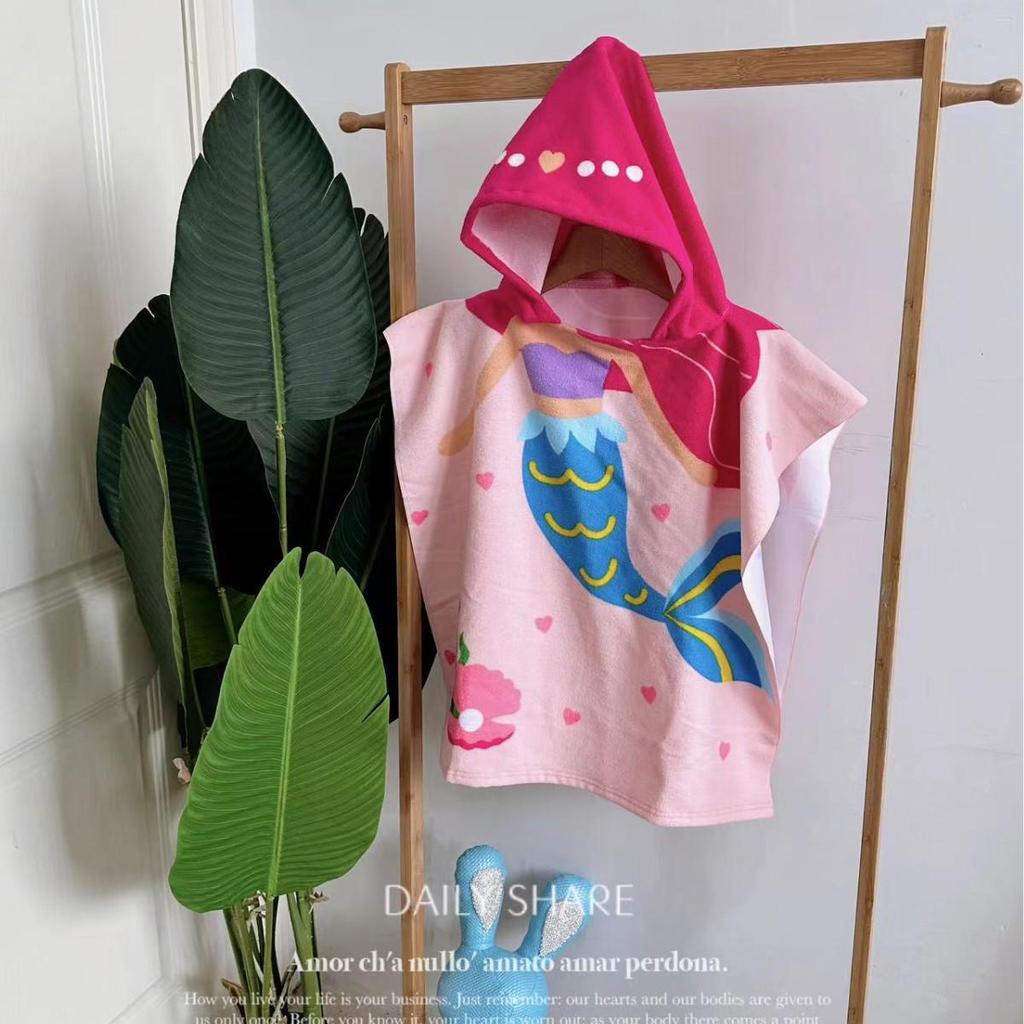 Adorable Cartoon Baby Bath Poncho - Soft, Skin-Friendly, Non-Shedding, Quick-Dry, Absorbent Towel