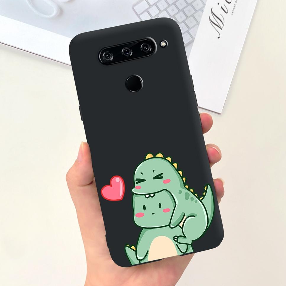 Case For LG V40 ThinQ Cartoon Astronaut Dinosaur Soft Silicon Black Cover For LG V50 V50S ThinQ 5G LG V30 2017 Bumper Phone Case