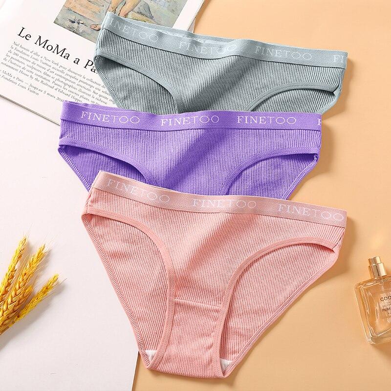 FINETOO сексуальные женские хлопковые трусики удобные женские трусы с буквенным принтом — фото 5