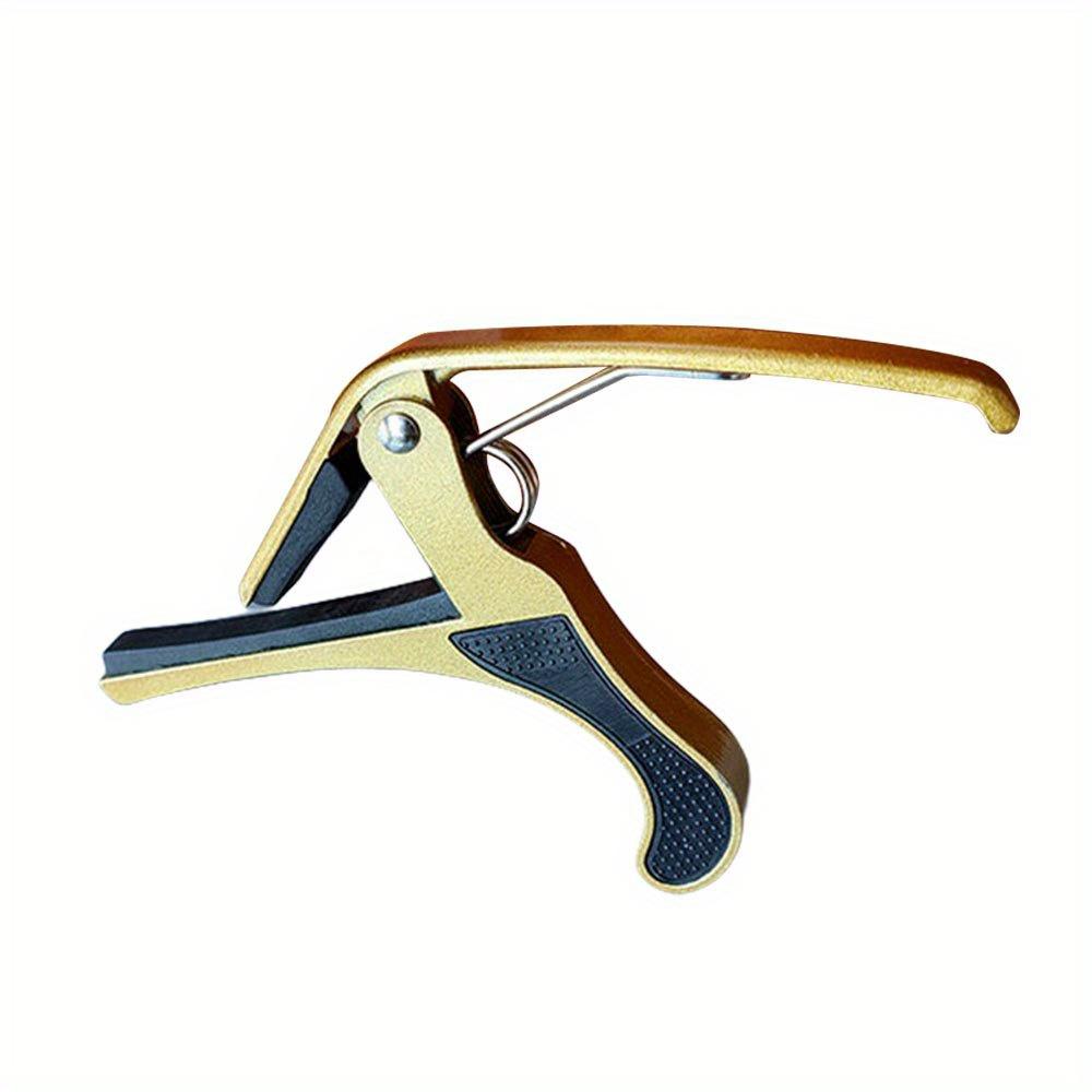 Алюминиевый сплав Капо Зажим для настройки гитары Переносной зажим для настройки, Большой захват рукой Дерево Акустическая гитара Аксессуары для настройки золотистый