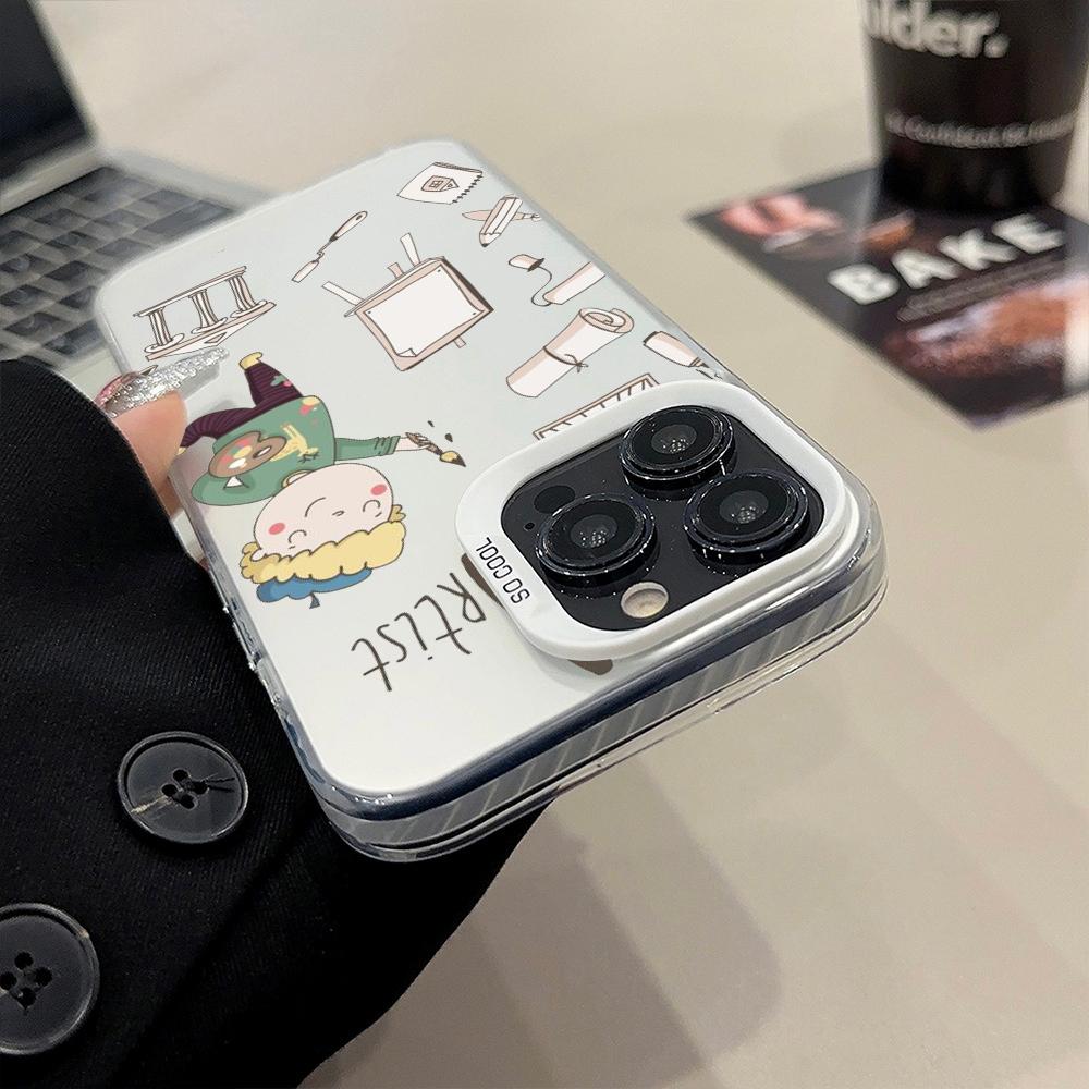 Cartoon Cute Profession Teacher Phone Case Matte Colored Silver For IPhone 17 15 14 16 13 12 11 Pro Max Plus XS X Shockproof Har