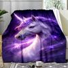 Little Prince Fox Starry Sky Fleece Printed Flannel Blanket, Warm Soft Throw Sofa Bed Blanket
