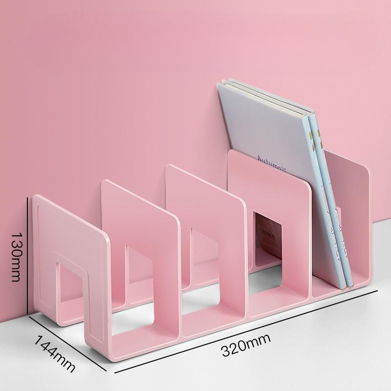 Plastic Desktop Organizer with 4 Vertical Compartments for Books and Magazines