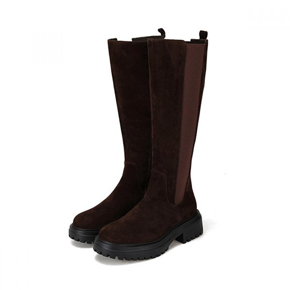 Barbara Leather Daily Basic Long Boots Bbe836br 225mm