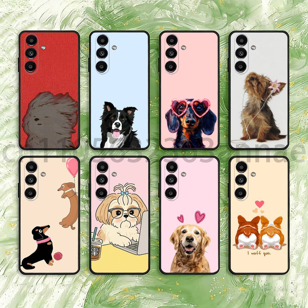 Tzu Dog Phone Case For Samsung S25,24,21,22,23,S30,Ultra,S20,Plus,Fe,Lite,Note,S10,S9,Black Soft Shell