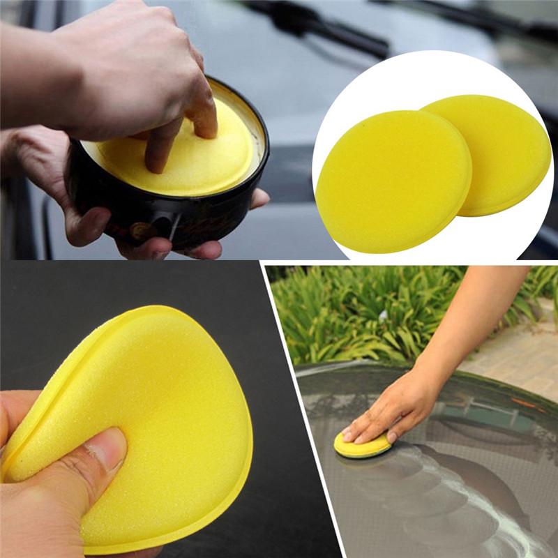 Car Foam Sponge 12Pcs  Wax Applicator Cleaning Detailing Pads Car Waxing Polish  Home Care   Yellow 10cm Car Cleaning Kit
