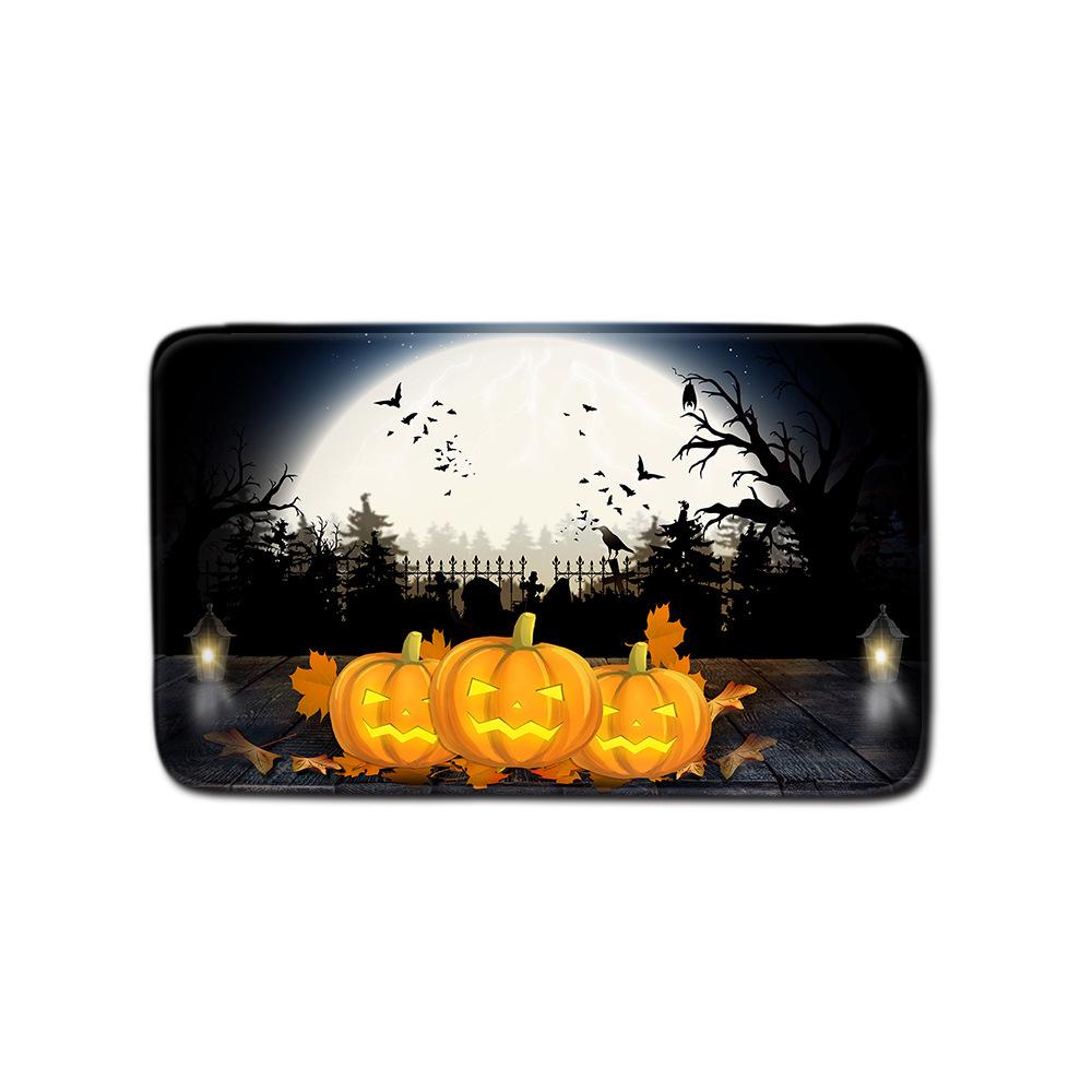 Halloween Shower Curtain Floor Mat Combination Four-Piece Set Bathroom Toilet Carpet Shower Room Foot Mat