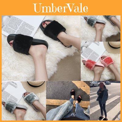 Luxurious Fluffy Fur Slip On Sandals For Women Perfect Summer Mules Shoes