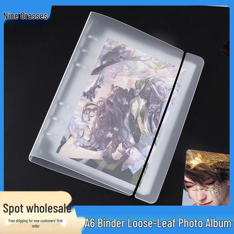 Korean A6 Frosted Transparent Loose-leaf Photo Album with Stickers for Photos, Tickets, and Postcards - 6-inch DIY Storage Album
