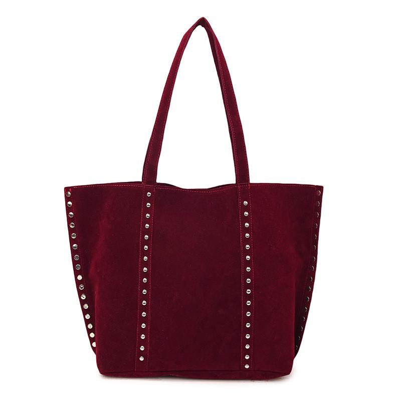Vintage European Style Leather Corduroy Tote Bag For Daily Use With Magnetic Closure And Interior Pockets