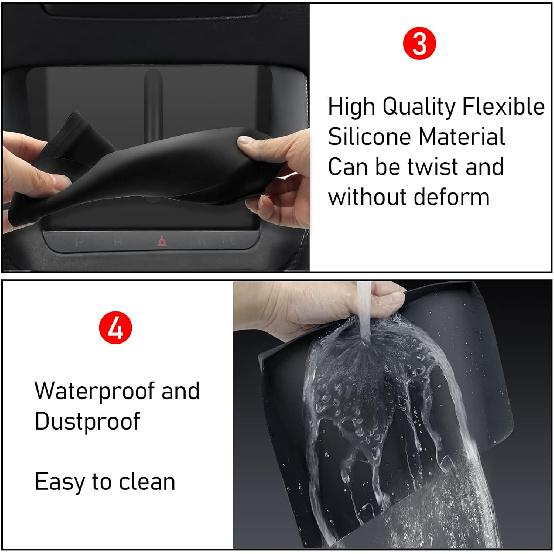 Jaronx Compatible with 2024 Tesla Model X/S Wireless Charging Silicone Mat, Anti-Slip Mat for Model S/X Plaid/Long Range Phone Charging Console,