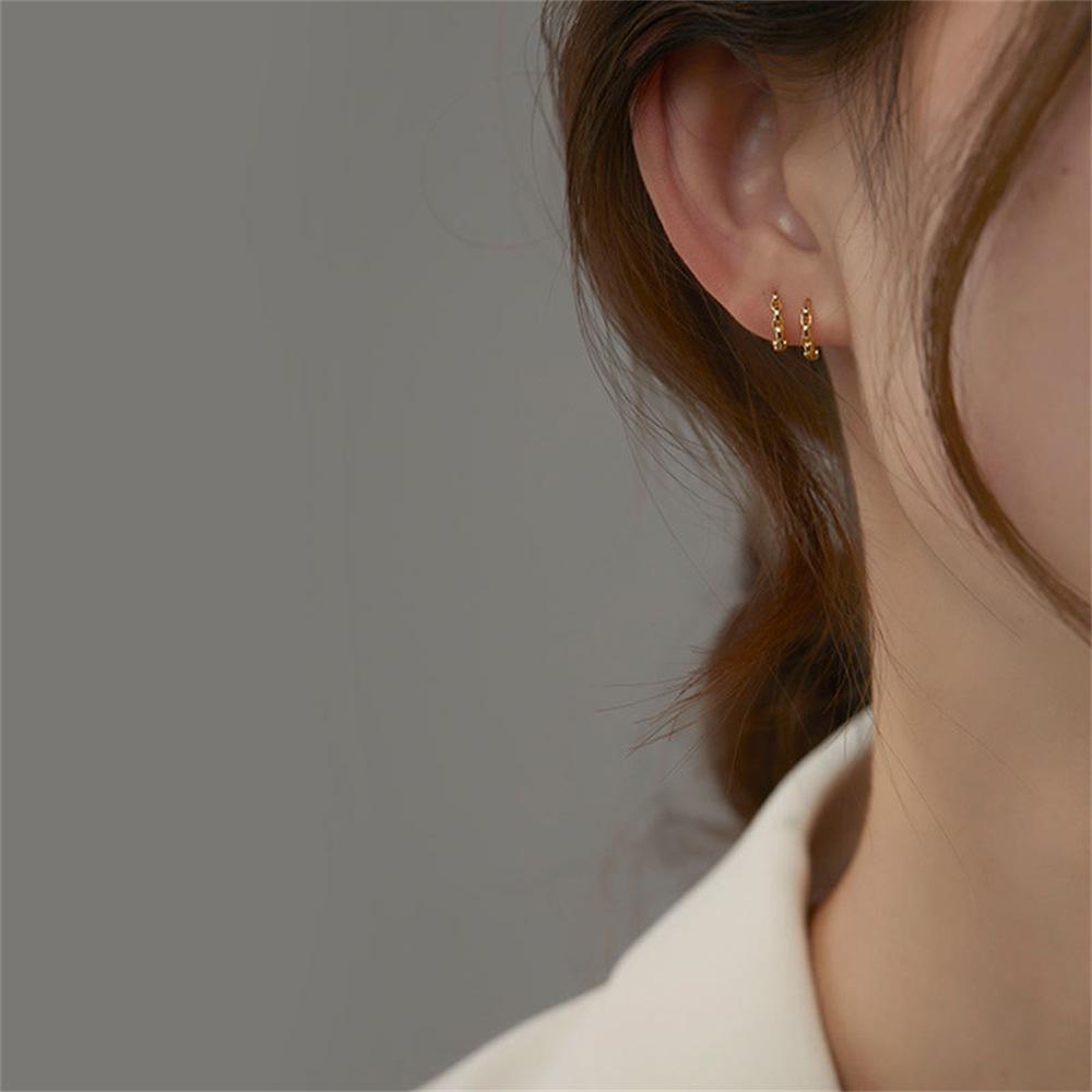 Small stud earrings 925 sterling silver niche design exquisite temperament ear buckle earrings fashion earrings tide