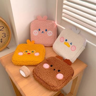 Cute Plush Sanitary Pad Storage Bag Portable Makeup Lipstick Key Earphone Pouch