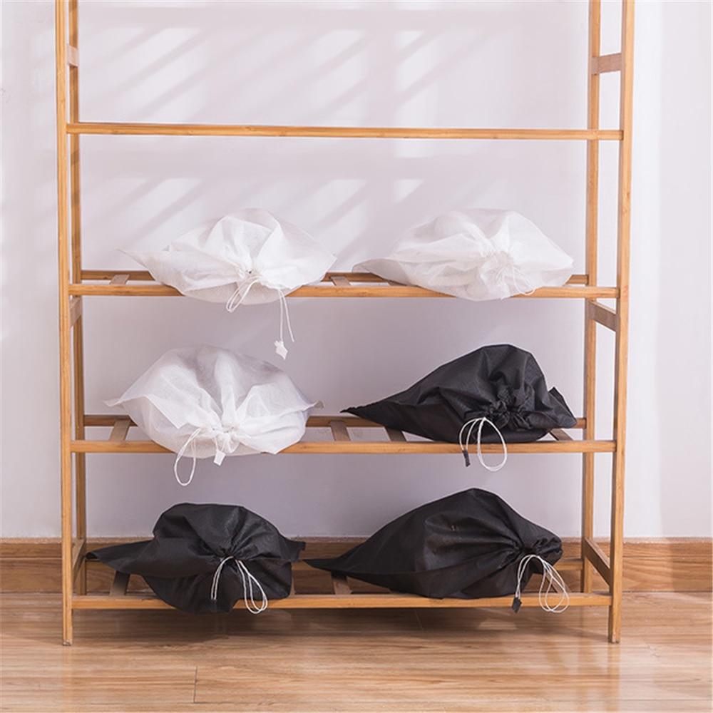 100pcs Shoe Dust Covers Non-Woven Dustproof Drawstring Clear Storage Bag Travel Pouch Shoe Bags Drying Shoes Protect