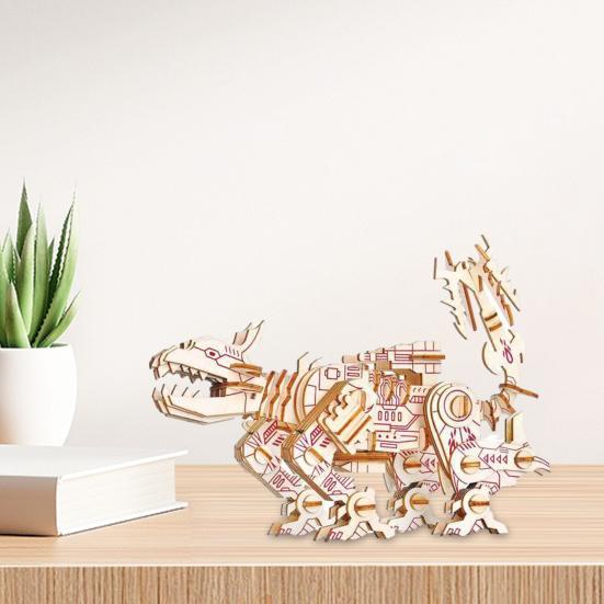 3D Robot Puzzle Model DIY Wooden Puzzle Assembly Toy Mechanical Robot Airplane Dog Building STEM