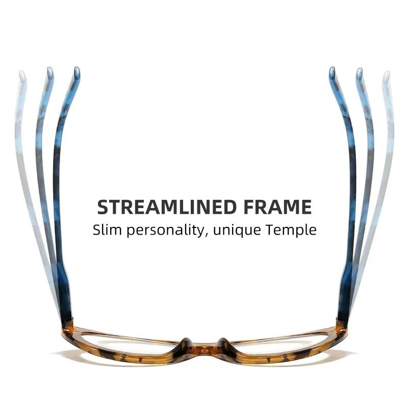 Óculos de leitura olho de gato, bloqueio de luz azul, hipermetropia, óculos para homens e mulheres, lentes ultraleves HD, óculos de visão distante, dioptria +1,0