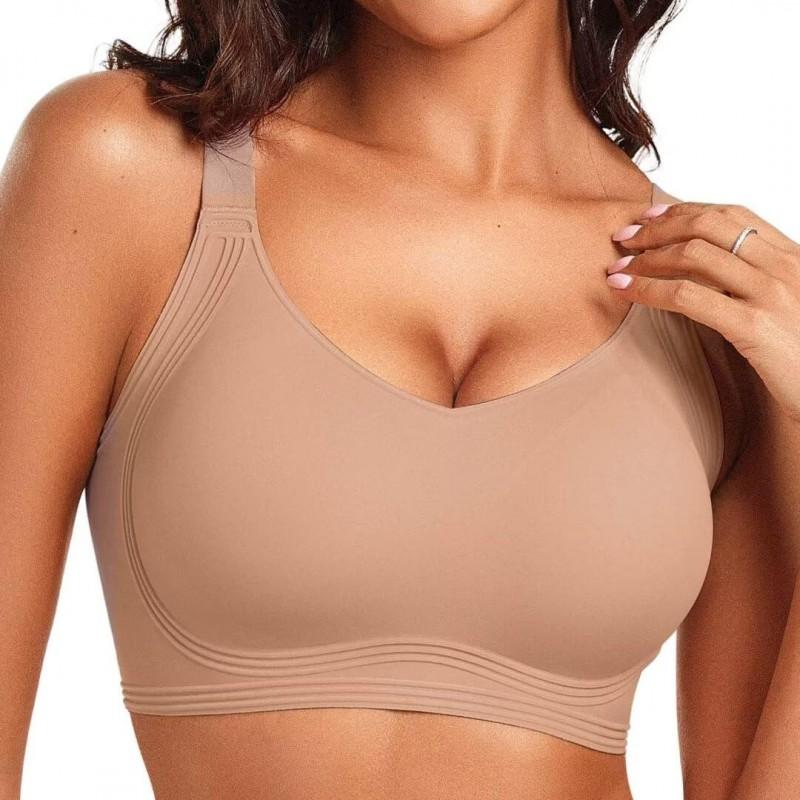 Womens Seamless Push-Up Bra Without Underwire Full Coverage Comfort Fit With Fixed Straps