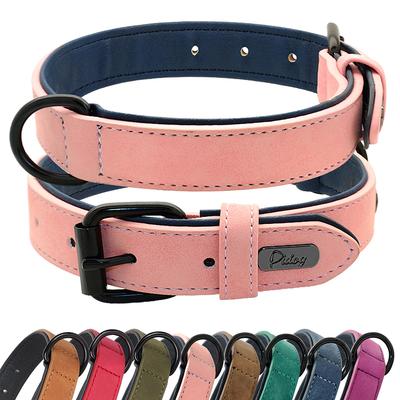 PU Leder Hundehalsband Weich Gepolstertes Hundehalsband Halskette Verstellbare Haustierhalskette Für Kleine Mittelgroße Große Hunde Pitbull Labrador Mops