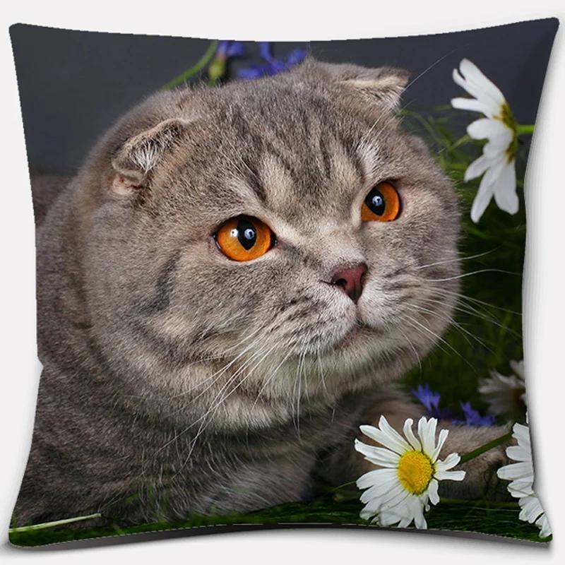 45x45cm Cute  Cat Series Decorative Pillowcase Living Room Sofa Office Seat Cushion Cover Home Decoration Hold