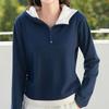 Navava Women Daily Casual Color Blocking Long Sleeve Hoodie T shirT nT3193