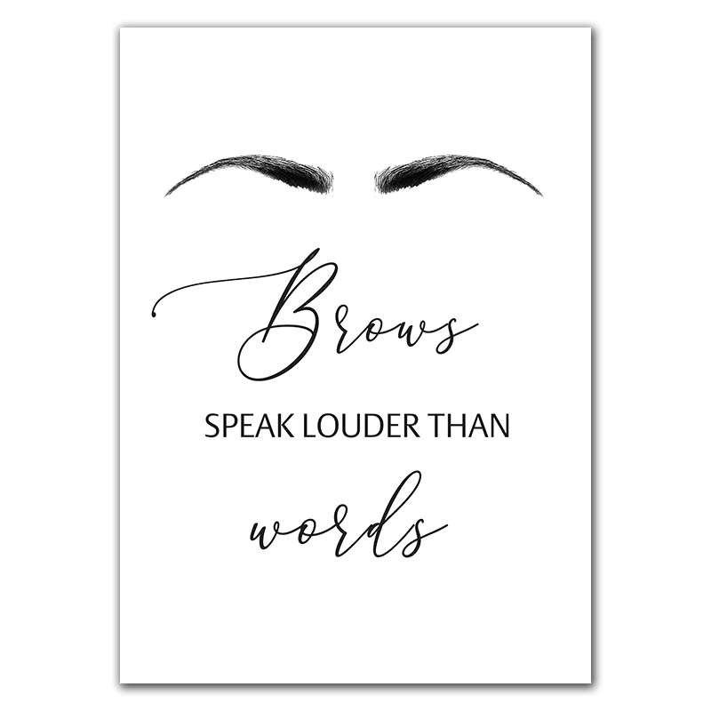 Ögonbryn Naglar Salong Skönhet Smink Modern Väggkonst Dukmålning Nordiska flickskor Affischer och utskrifter Bilddekor HD3153