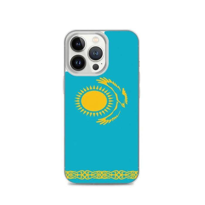 Coque iPhone - Kazakhstan - Drapeau - Souple - Multicolore - Compatible iPhone 13 Pro