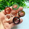 Girls  HipHop Party Wedding Agate Ring Vintage Colorful Round Natural Stone For Women Unisex Finger Rings Charms Jewelry