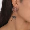 Exaggerated Personality Earrings Female, Full of Diamond Spider Web Fun Earrings Halloween Funny Earrings