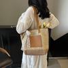 Large Capacity Woven Straw Bag Women's Summer New Shoulder Commuter Tote Bag Vacation Wind Beach Bag