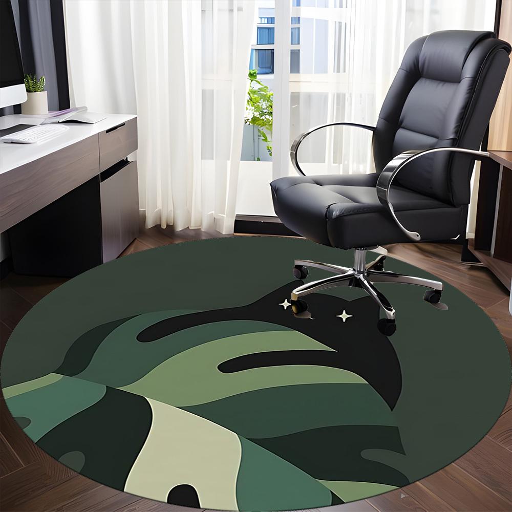 1pc Cat Night Office Round Area Rug, Indoor Mat Suitable For Office, Under Office Chairs Bedroom Living Room Home Decor, Room Deco205