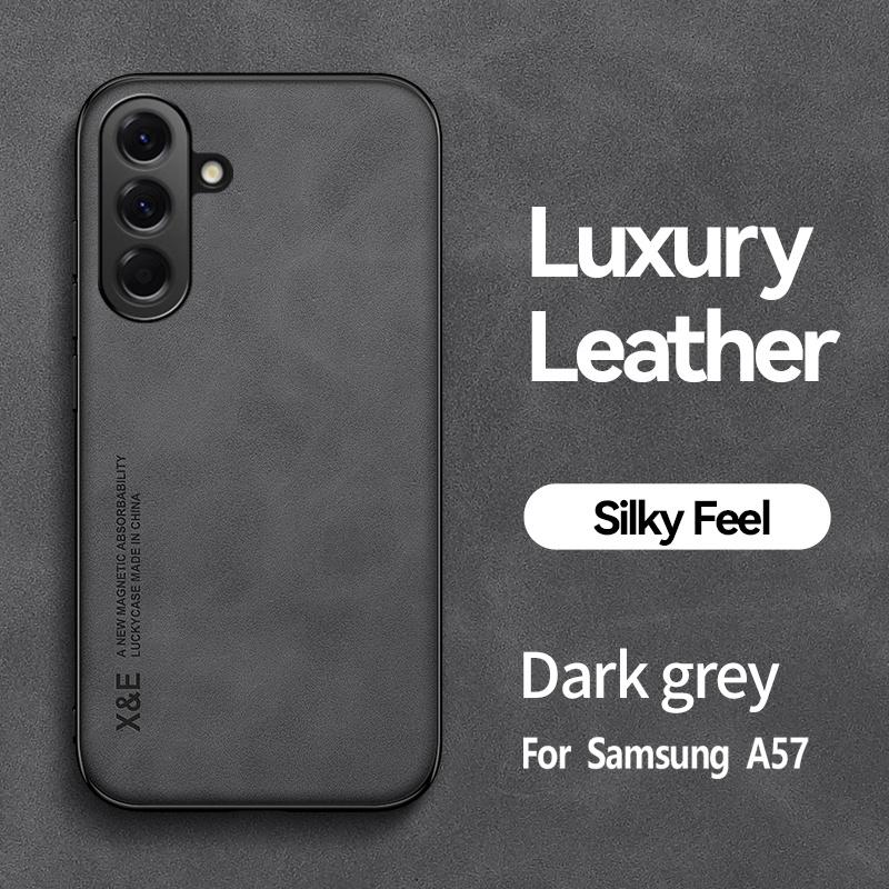Funda For Samsung Galaxy A17 A27 A37 A57 5G Case Soft Silicone Car Holder Magnetic Leather Phone Cover For Galaxy A07 A 17 37 57