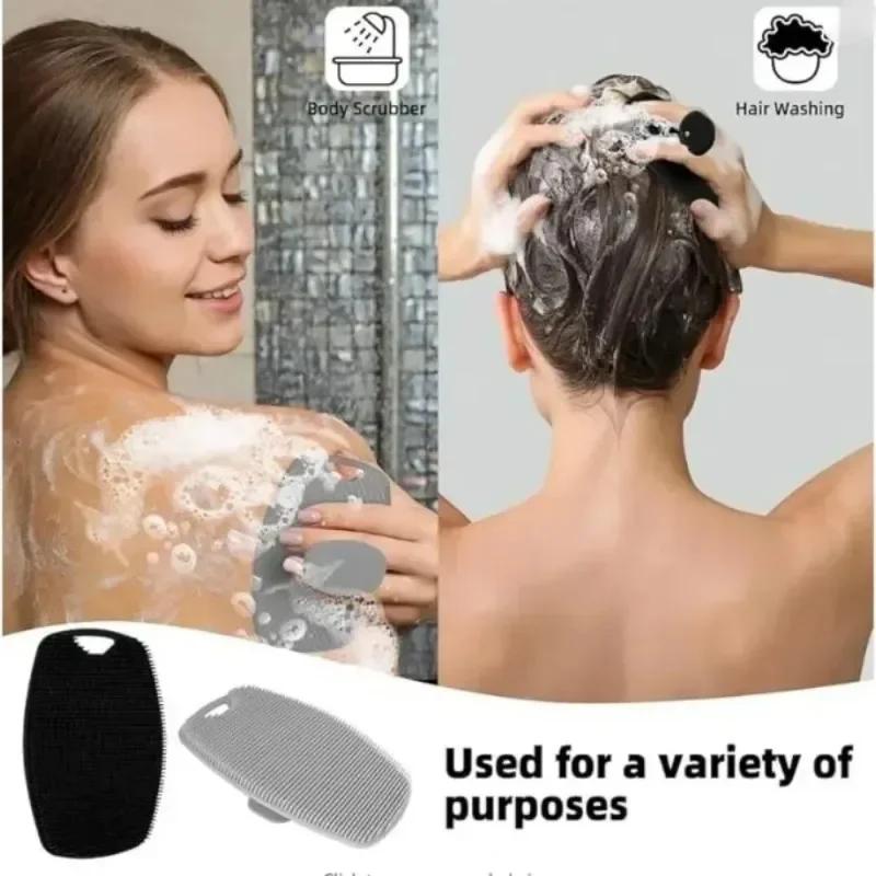 Soft Silicone Exfoliating Brush Cleanser Manual Body Scrub Spa Scrubber Shower Gentle Massage Bath Brush for Men Bath Bomb