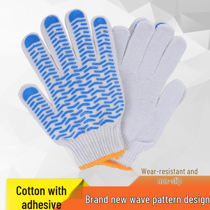 

Durable Blue Wavy Cotton Work Gloves