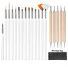 20-Piece Nail Art Brush Set: Painting, Gel, Cleaner, Dotting & Gradient Pens for Flower Designs