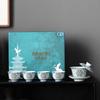 Hongyu Oriental Doucai Lotus Gaiwan Tea Set