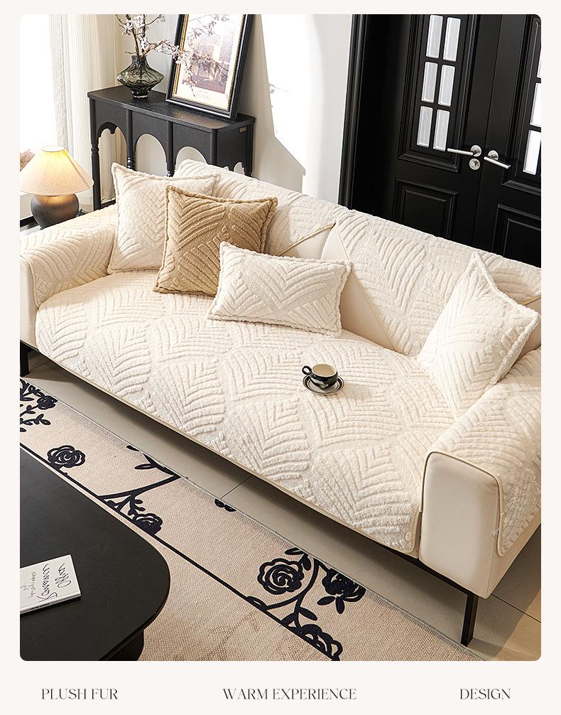 Plush Winter Sofa Cushion and Cover Set
