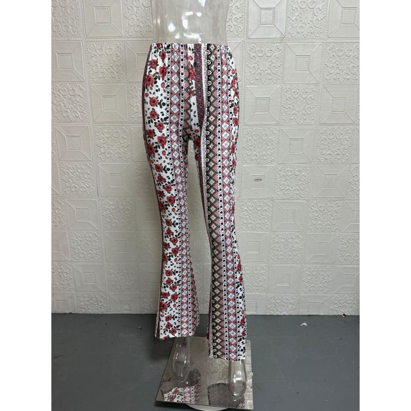Dámské sexy ležérní kalhoty s potiskem Bohemian High Stretch Micro Slim