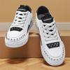 Autumn Rivet Leather Waterproof and Oil Proof Board Shoes Small White Niche Shoes Essential for Street Going Skateboarding Shoes
