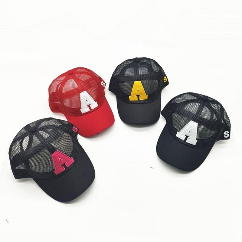Summer autumn Kid Boy Cartoon Letter Embroidered Baseabll Caps Children Girls Outdoor Leisure Mesh Sport hats