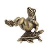 1 pz Bruciatore di incenso Rana in Ottone Scultura Animale Retrò Zen Meditare Ornamento da Tavolo Animale da Tè Tartaruga Rana Statuetta Solida Artigianato Regalo Deco Casa