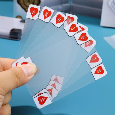 54Pcs/Set Clear Poker Cards Waterproof PVC Transparent Card Deck Kids Adults Family Night Multi-player Interactive Classical Card Board