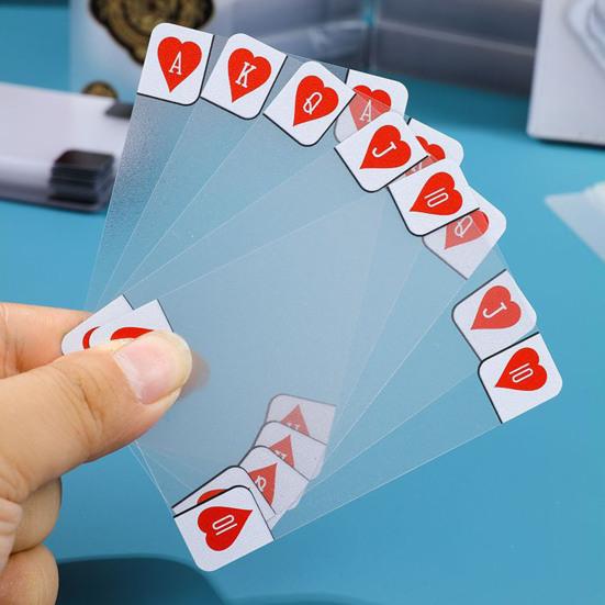 54 Stück/Set Klare Pokerkarten Wasserdicht PVC Transparentes Kartendeck Kinder Erwachsene Familienabend Mehrspieler Interaktiv Klassisches Karten-Brettspiel